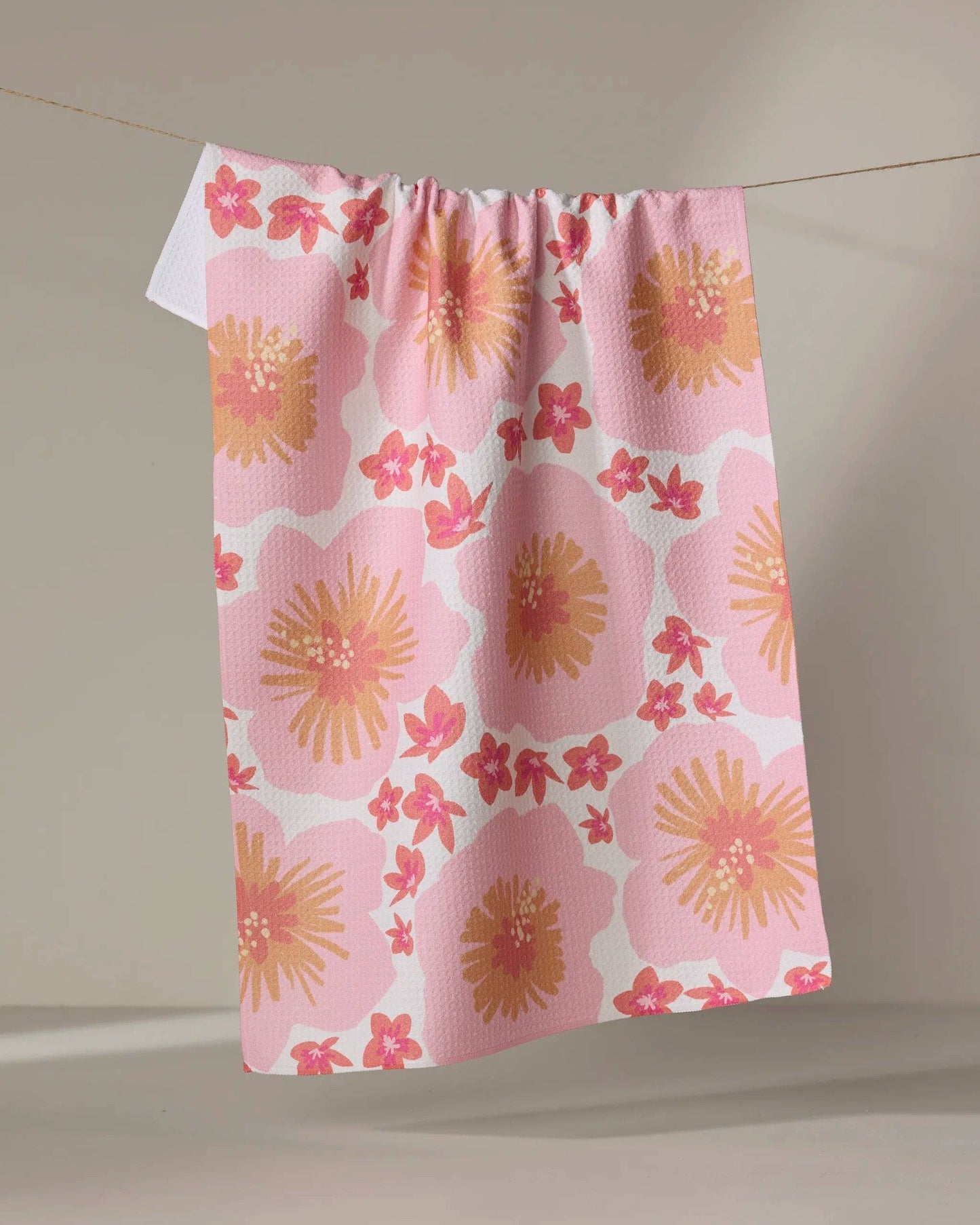Geometry Hibiscus Sunset Tea Towel