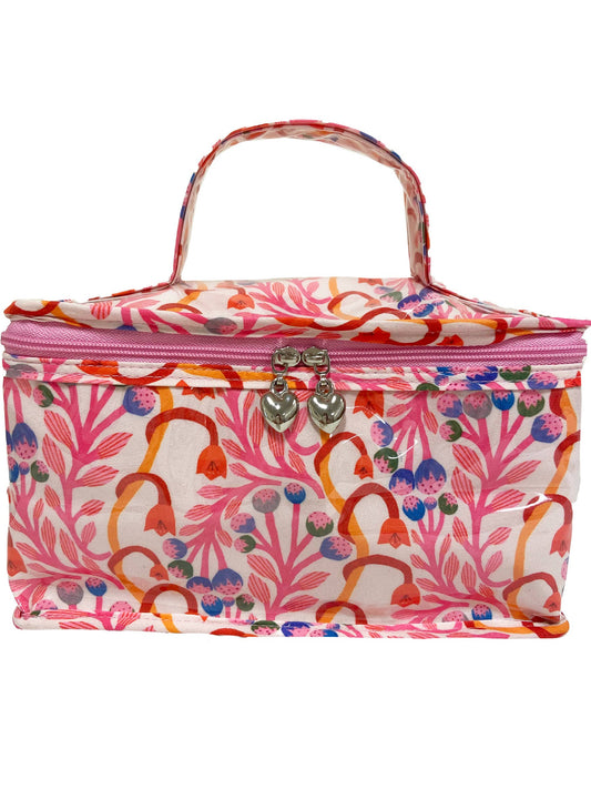 Cosmetic Case - Strawberry Vine (Pink)
