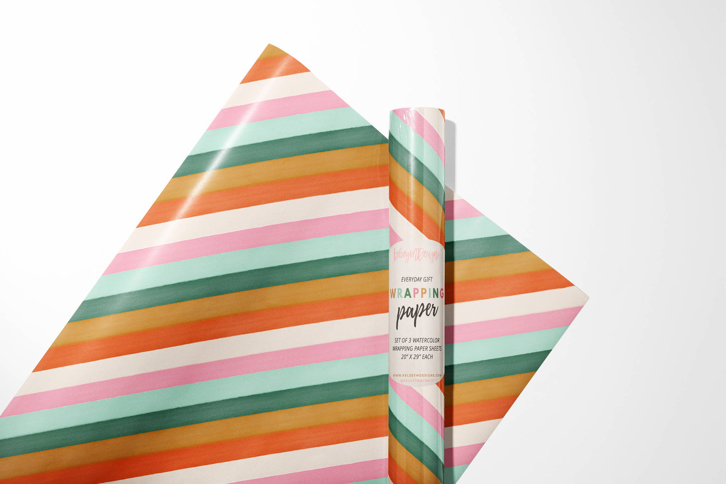 Holiday Stripes Wrapping Paper - 3 Sheet Roll