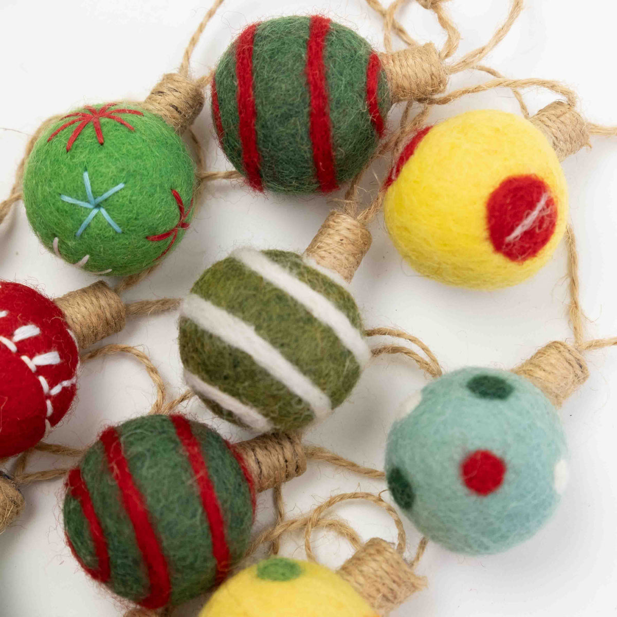 Christmas Garland | Embroidered Balls