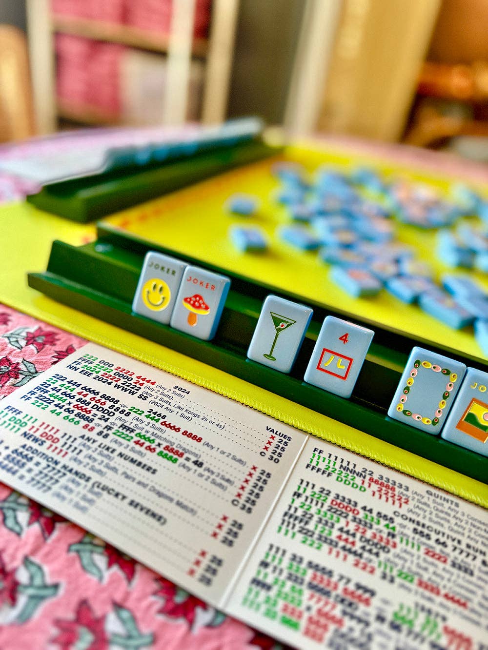 Peace Love Mahjong Mahjong Racks & Pushers Oak