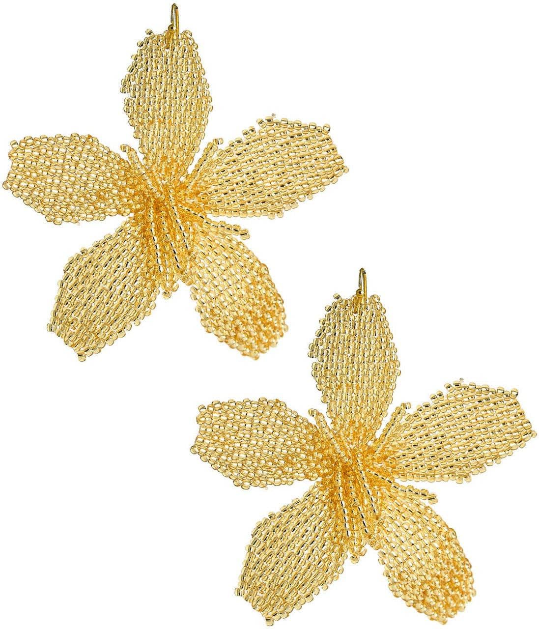 Lisi Lerch Gwen Gold Beaded Flower Earring