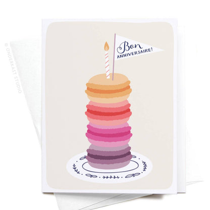 Bon Anniversaire Macarons Greeting Card