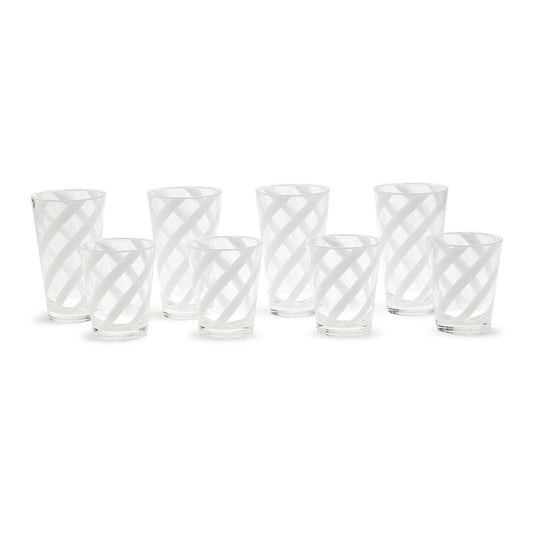 Opaque White Drinking Glass- Set of 2 Short