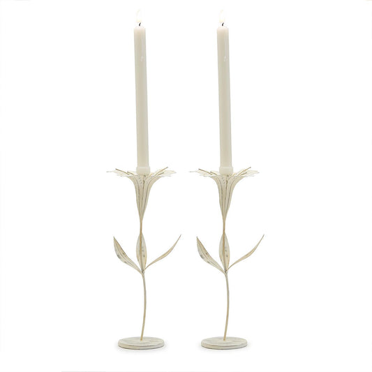 Blooming Flower Candle Holders- Set of Two
