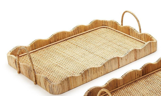 Scalloped Edge Tray with Handles | Small