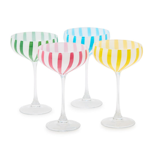 Celebration Stripe Martini Glasses- Set of Two