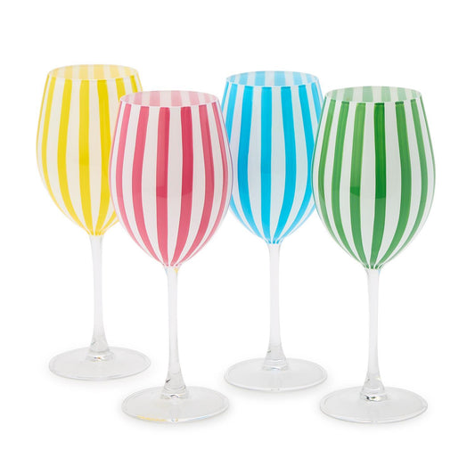 Celebration Stripe Wine Glasses- Set of Two