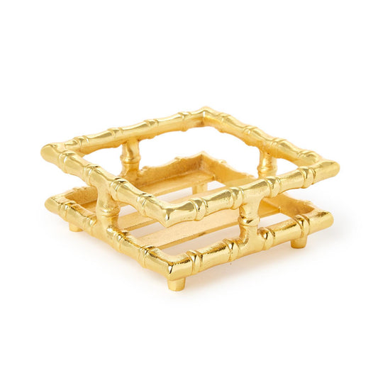 Bamboo Cocktail Napkin Holder | Gold
