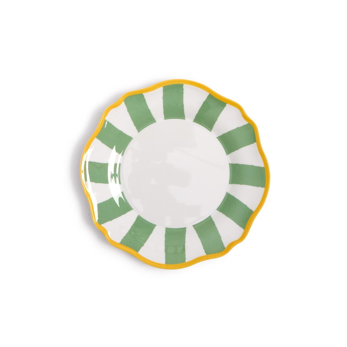 Two's Company Green Striped Salad / Dessert Plates
