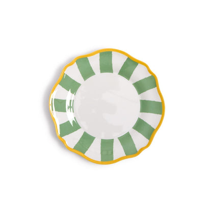Two's Company Green Striped Salad / Dessert Plates