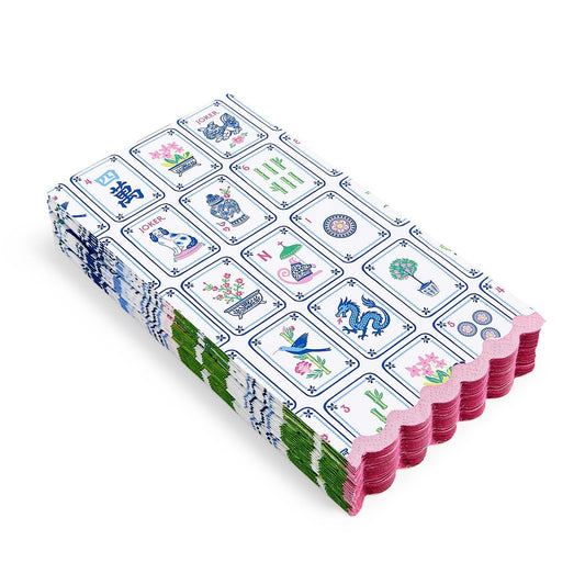 Mahjong Scalloped Paper Napkin | Guest Towel