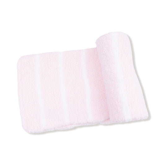 Angel Dear Pink Chenille Stripe Blanket