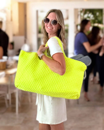Peace Love Mahjong Woven Mahjong Carryall Cream