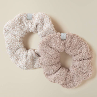 Softies Hair Scrunchie 2 Pack in Heather & Solid Marshmallow: Blush Pink