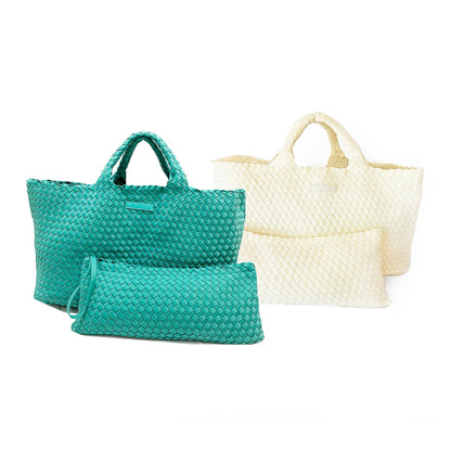 Peace Love Mahjong Woven Mahjong Carryall Cream