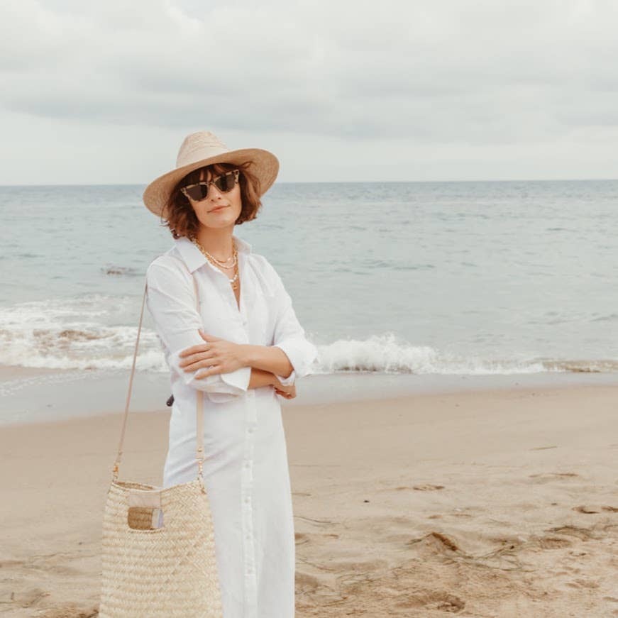 Salty Crossbody Straw Beach Bag