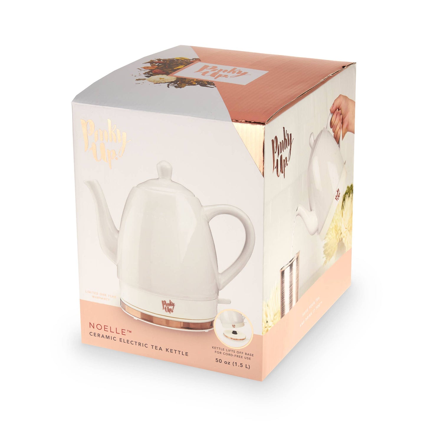 Pinky Up - Noelle™ Ceramic Electric Gooseneck Tea Kettle - 50oz - Gray