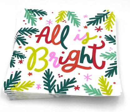 All Is Bright Paper Cocktail Napkins