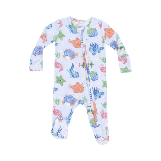 Cute Ocean Creatures 2 Way Zipper Footie
