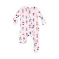 Pink American Ice Cream 2 Way Ruffle Back Zipper Footie