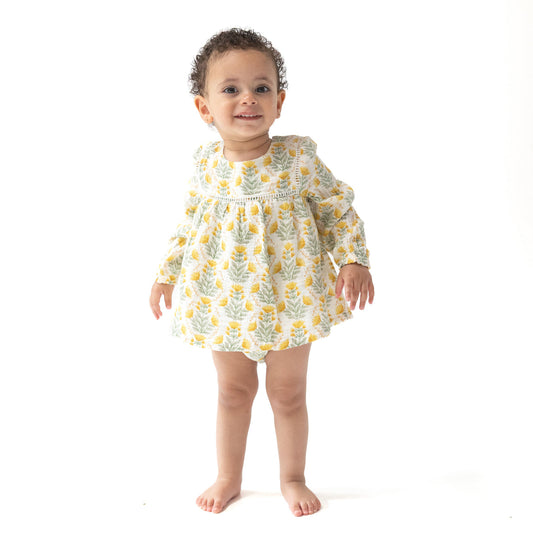 Angel Dear Winter Dandelions Puffed Bubble with Skirt & Ladder Trim