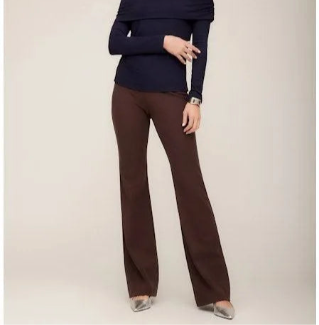 Fifteen Twenty Boot Cut Woven Bungee Twill Pant in Brown