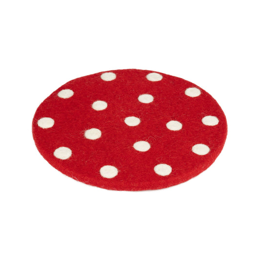 Red & White Felt Trivet