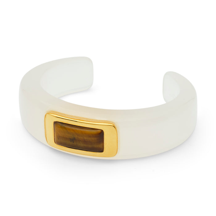 Lucas Jack Opal & Tiger Eye Resin Wide Cuff