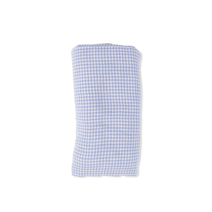 Angel Dear Micro Gingham Blue Blizzard | Swaddle Blanket