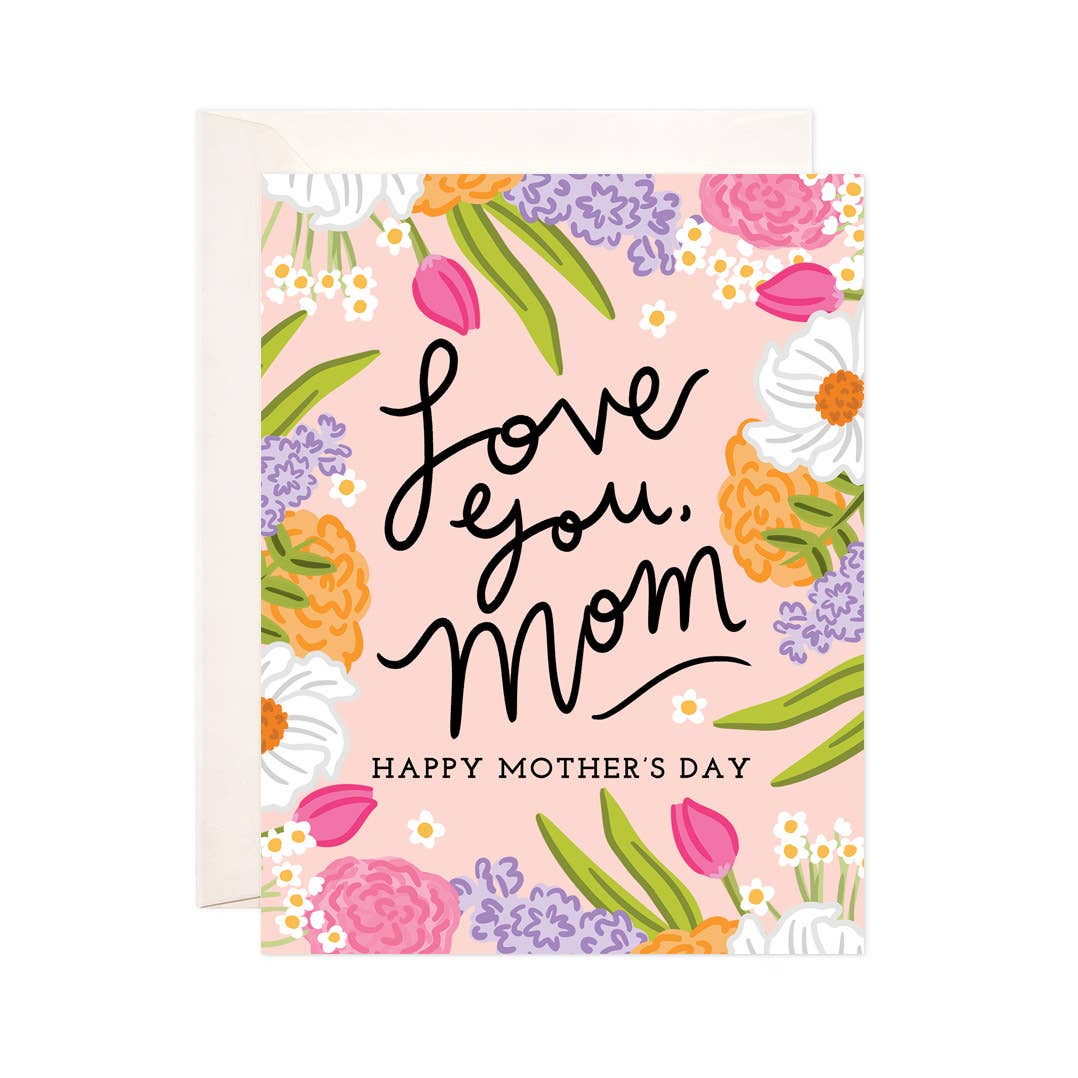 Love Mom Floral Greeting Card