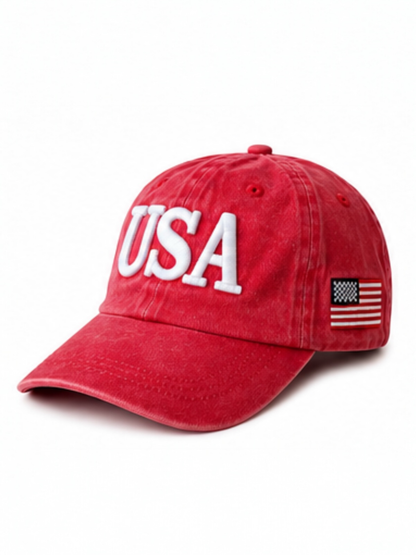 SpearmintLOVE USA Baby/Kids Baseball Hat | Vintage Red