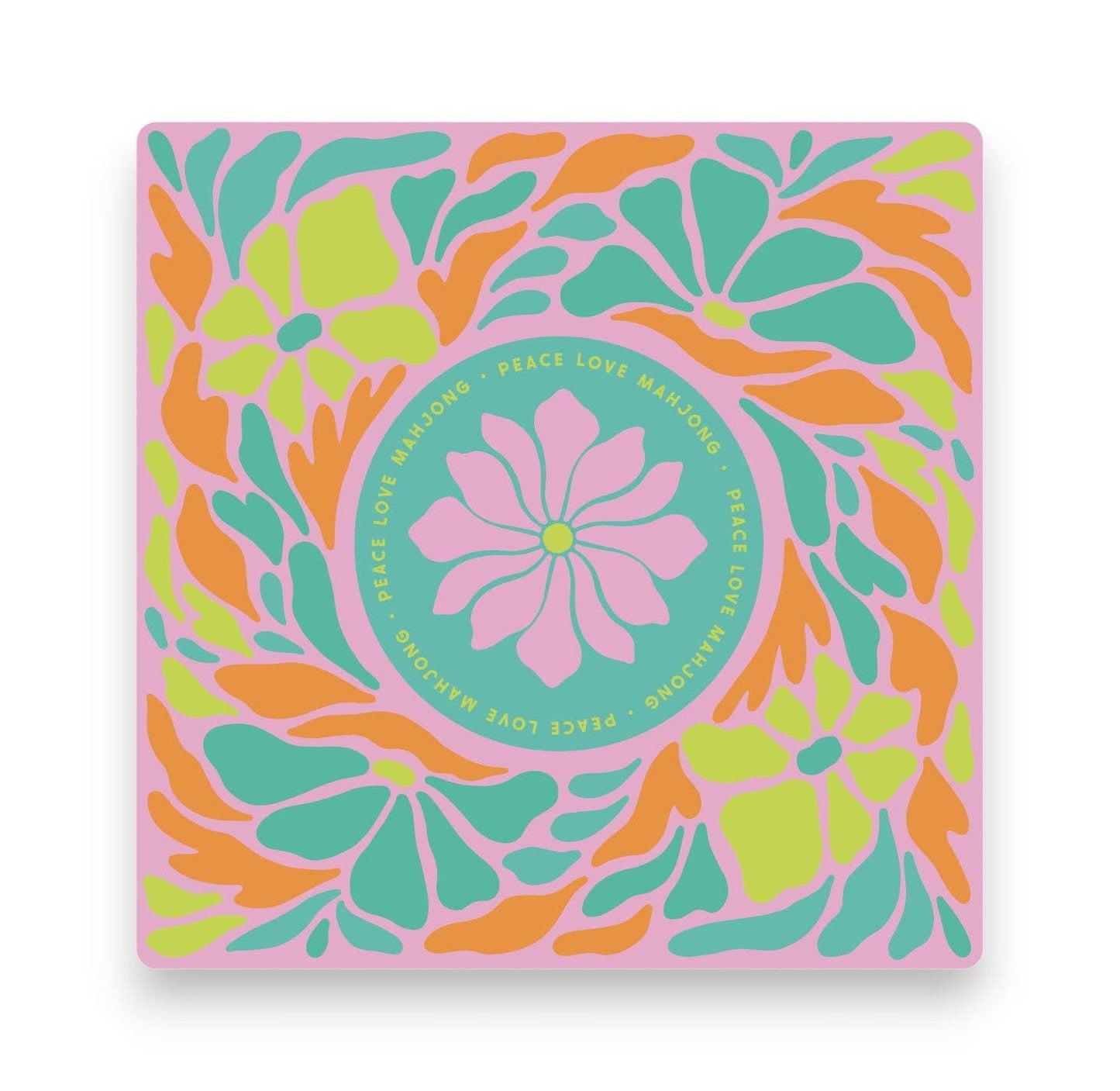 Peace Love Mahjong Mat | Flower Cherry Bloom