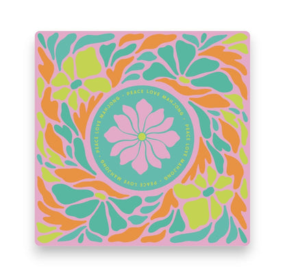 Peace Love Mahjong Mat | Flower Cherry Bloom