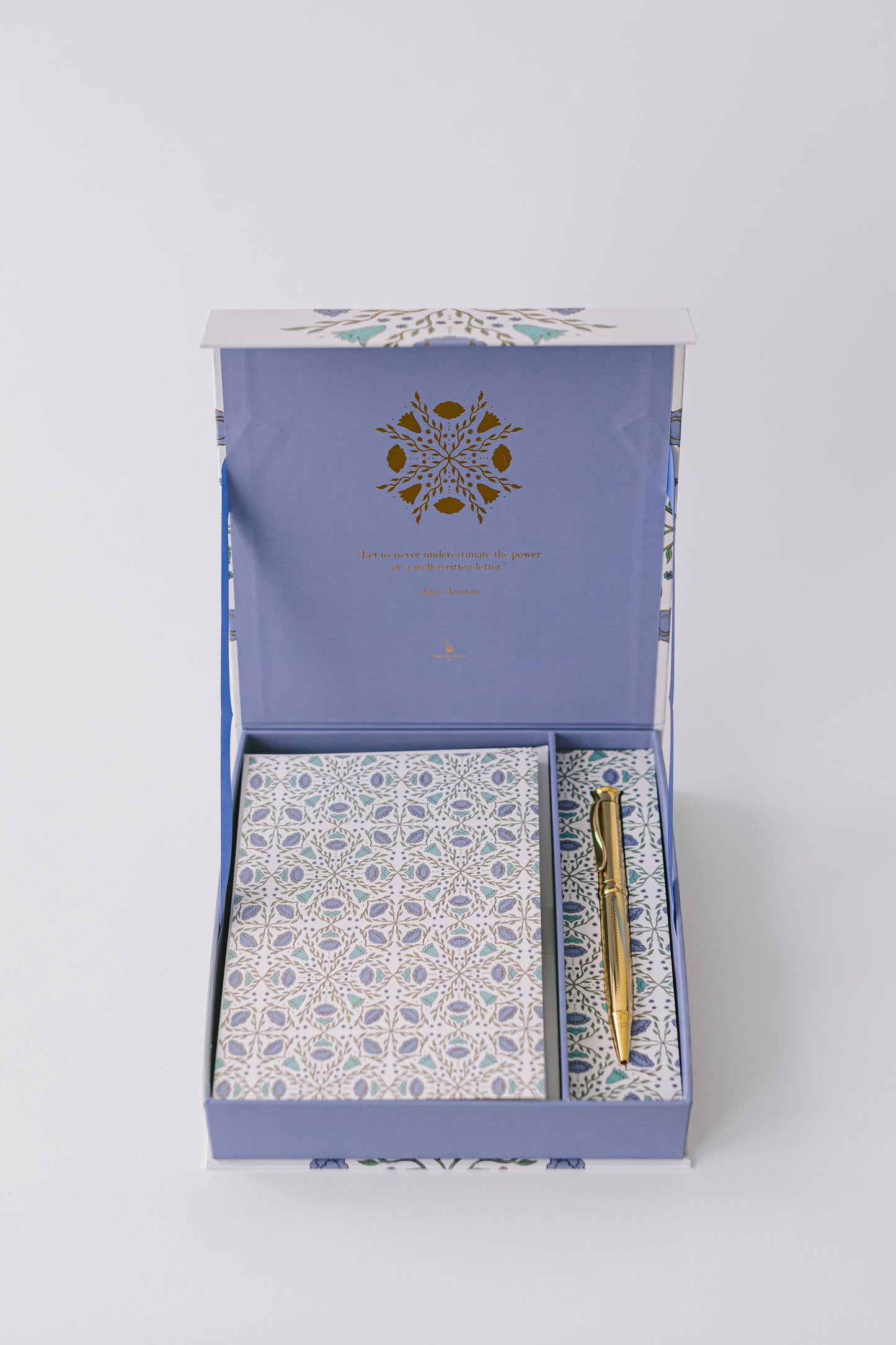 Green & Blue Folk Pattern Luxury Stationery Set