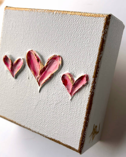 Coddiwomple Pink Tiny Heart Canvas 4x4