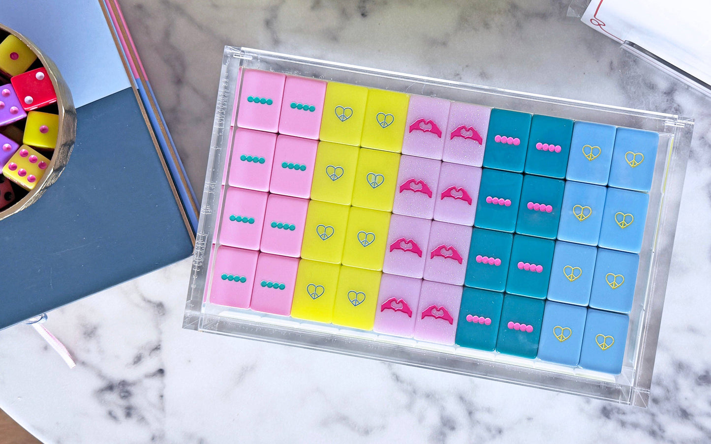 Peace Love Mahjong Tile Display Box | Lucite