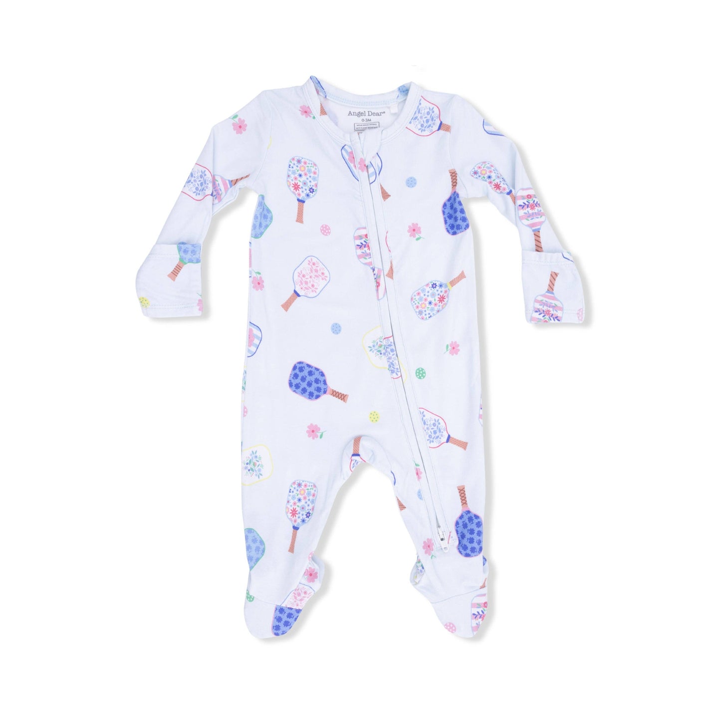 Angel Dear Floral Pickleball | 2 Way Zipper Footie