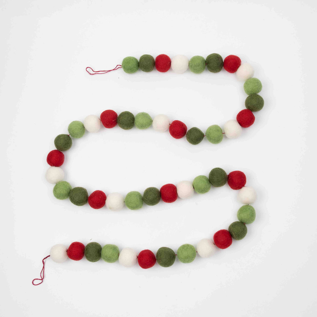 Christmas Garland | Red Green White Balls