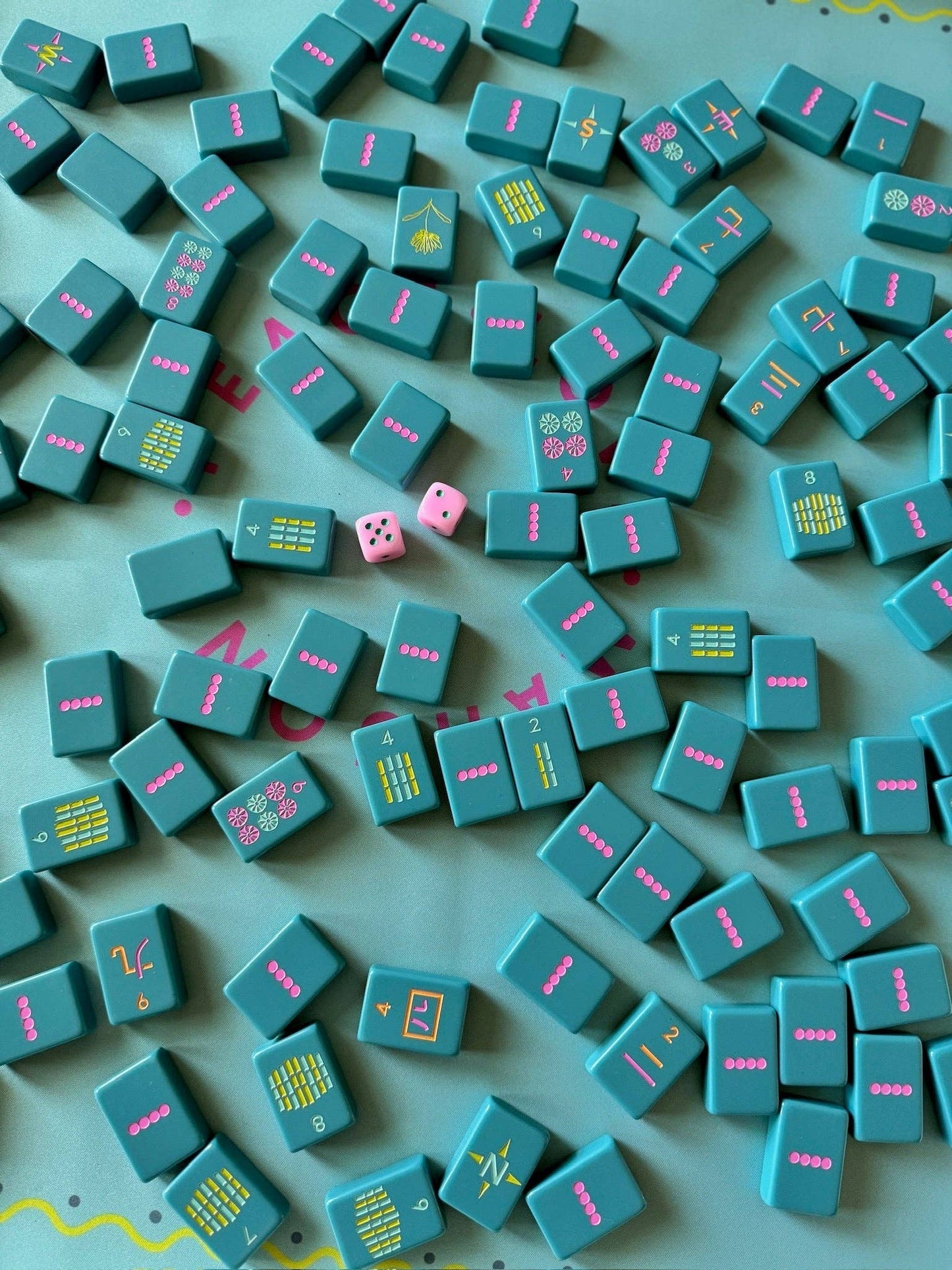 Peace Love Mahjong OG Mahj Tiles Totally Teal