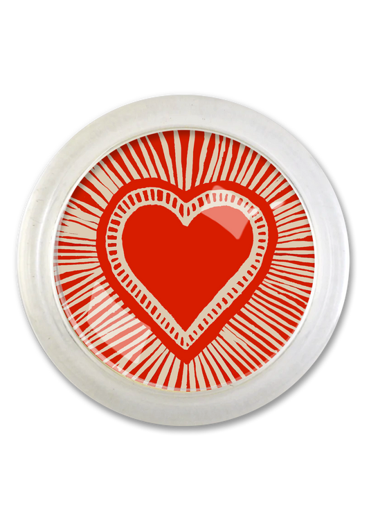 Ben's Garden Luminous Loveburst Heart 4" Round Glass Coaster