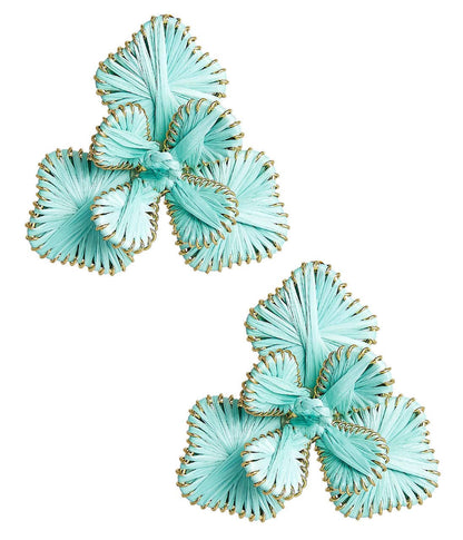 Lisi Lerch Kaia Natural Raffia Flower Earring