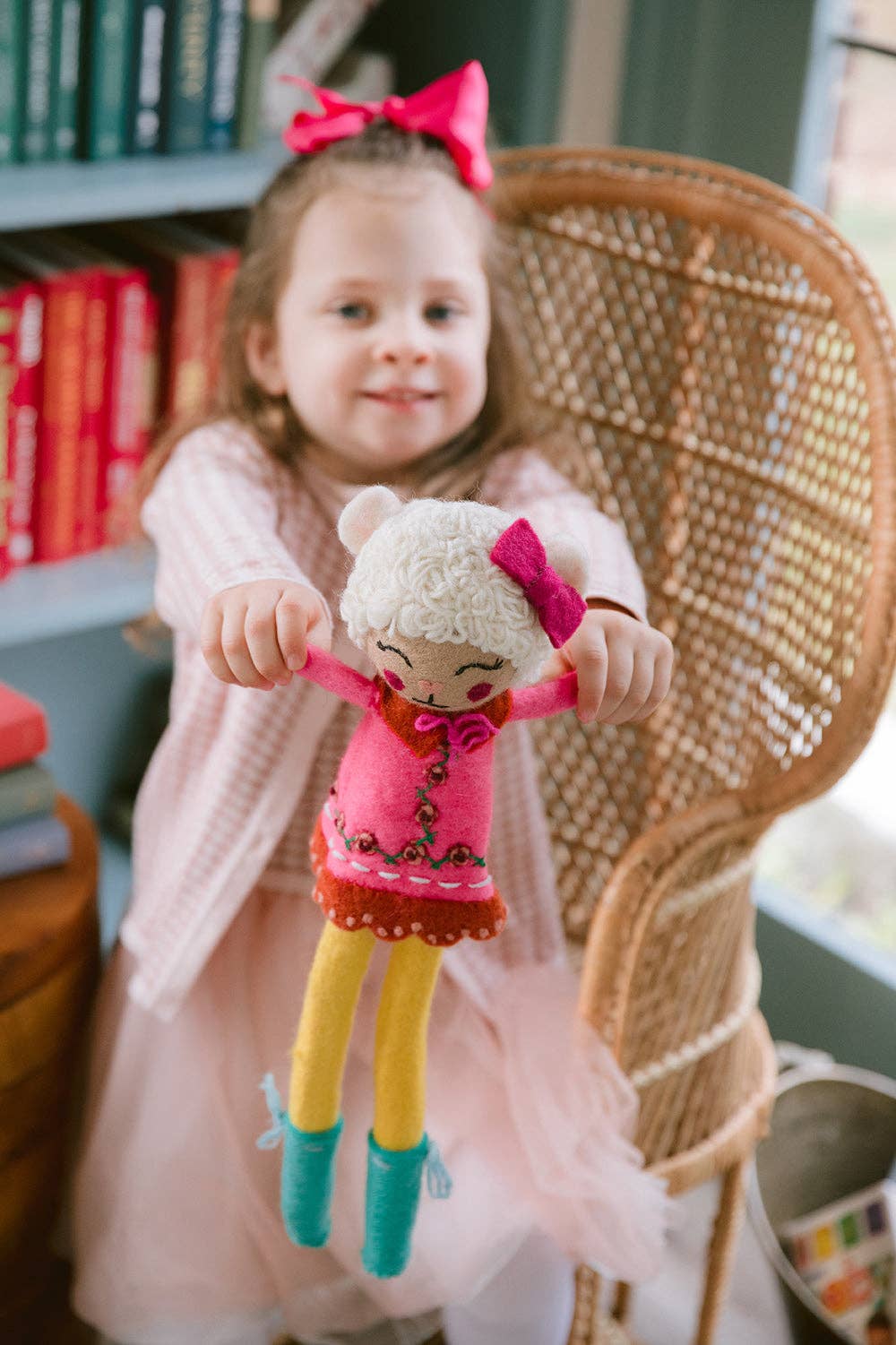 French Knot Lulu Lamb Doll Friend