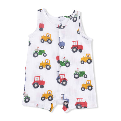 Angel Dear Tractor Friends | Sleeveless Shortie Romper