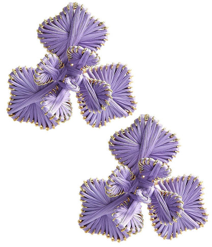 Lisi Lerch Kaia Natural Raffia Flower Earring