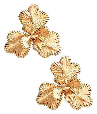Lisi Lerch Kaia Natural Raffia Flower Earring