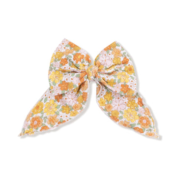 Angel Dear Sweet Amber Floral Bow with Tails Clip In