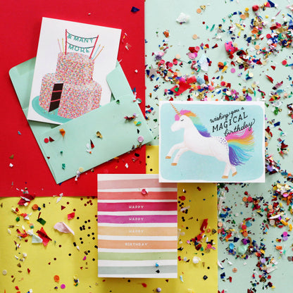 Happy Birthday Stripes Greeting Card