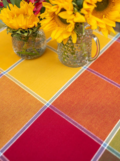April Cornell Colorblock Plaid Tablecloth | 60x90