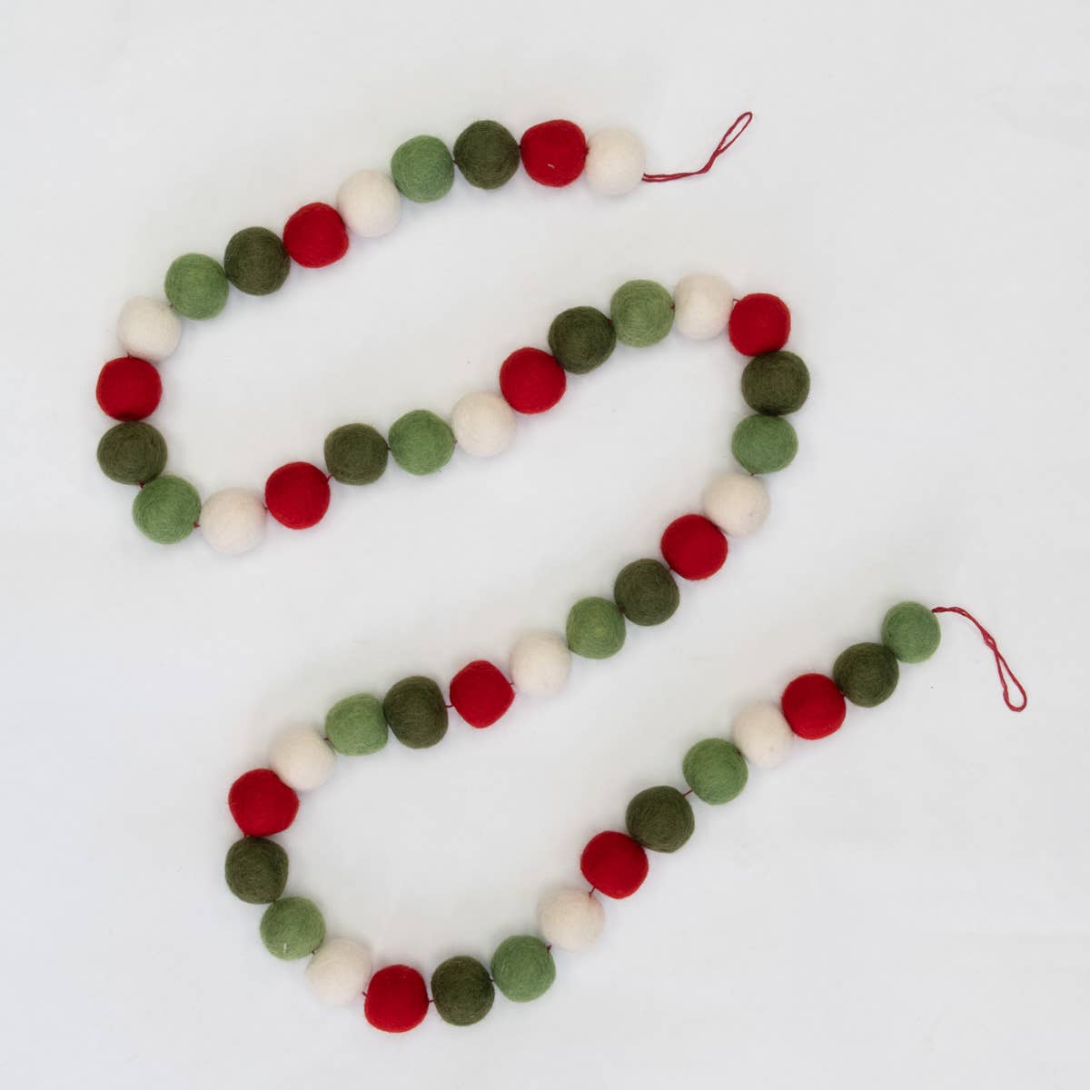 Christmas Garland | Red Green White Balls